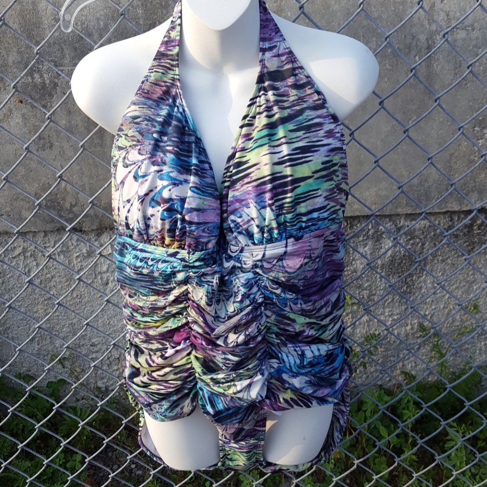 Aerin Rose 22 or 24 D/DD Cup Tummy Control UW Swimsuit Peacock